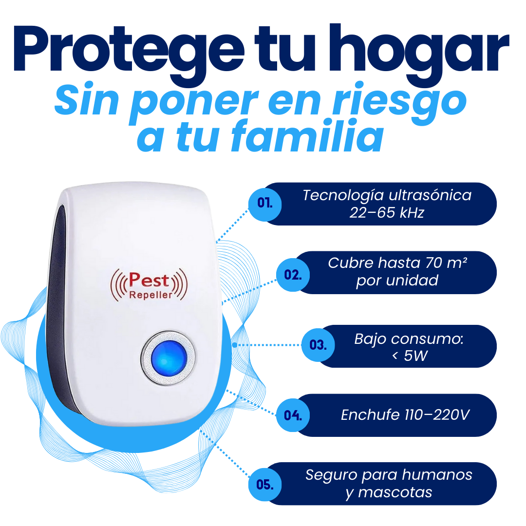 REPELENTE ULTRASÓNICO PARA INSECTOS - PEST REPELLER